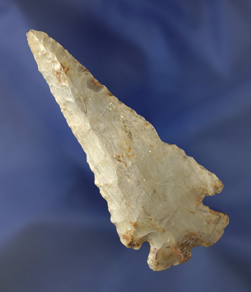 3 9/16" nicely beveled heavily patinated Notched Base Dovetail - Ohio. Ex. Col. Raymond Vietzen.