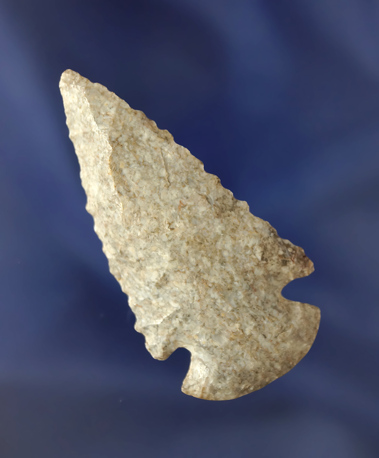 2 1/4" nicely beveled well flaked Dovetail found in Taylor Co.,  Kentucky.  Dickey COA.