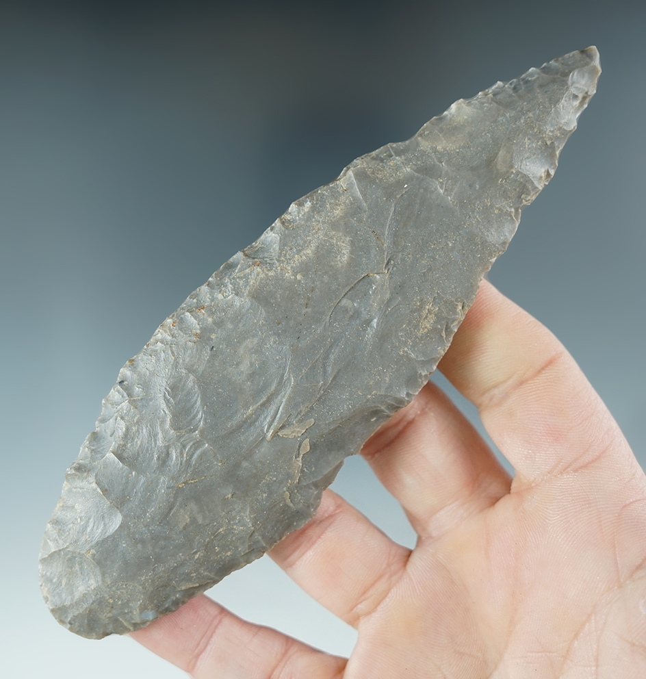 5 7/16" Hornstone Adena Knife found in Indiana.