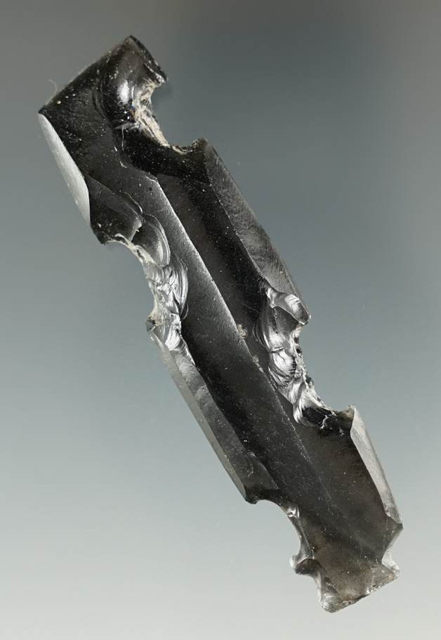 3 1/16" Mayan Obsidian Eccentric found in Belize. Ex. David Walley.