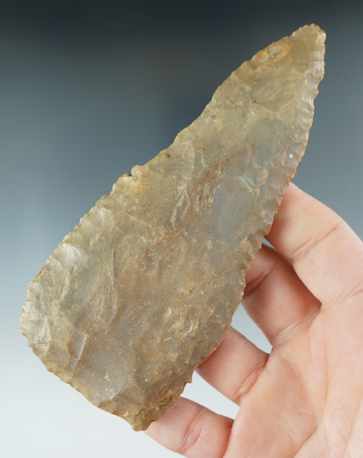 4 15/16" Paleo Knife made from Carter Cave Flint with a nice flute on one side - Kentucky.