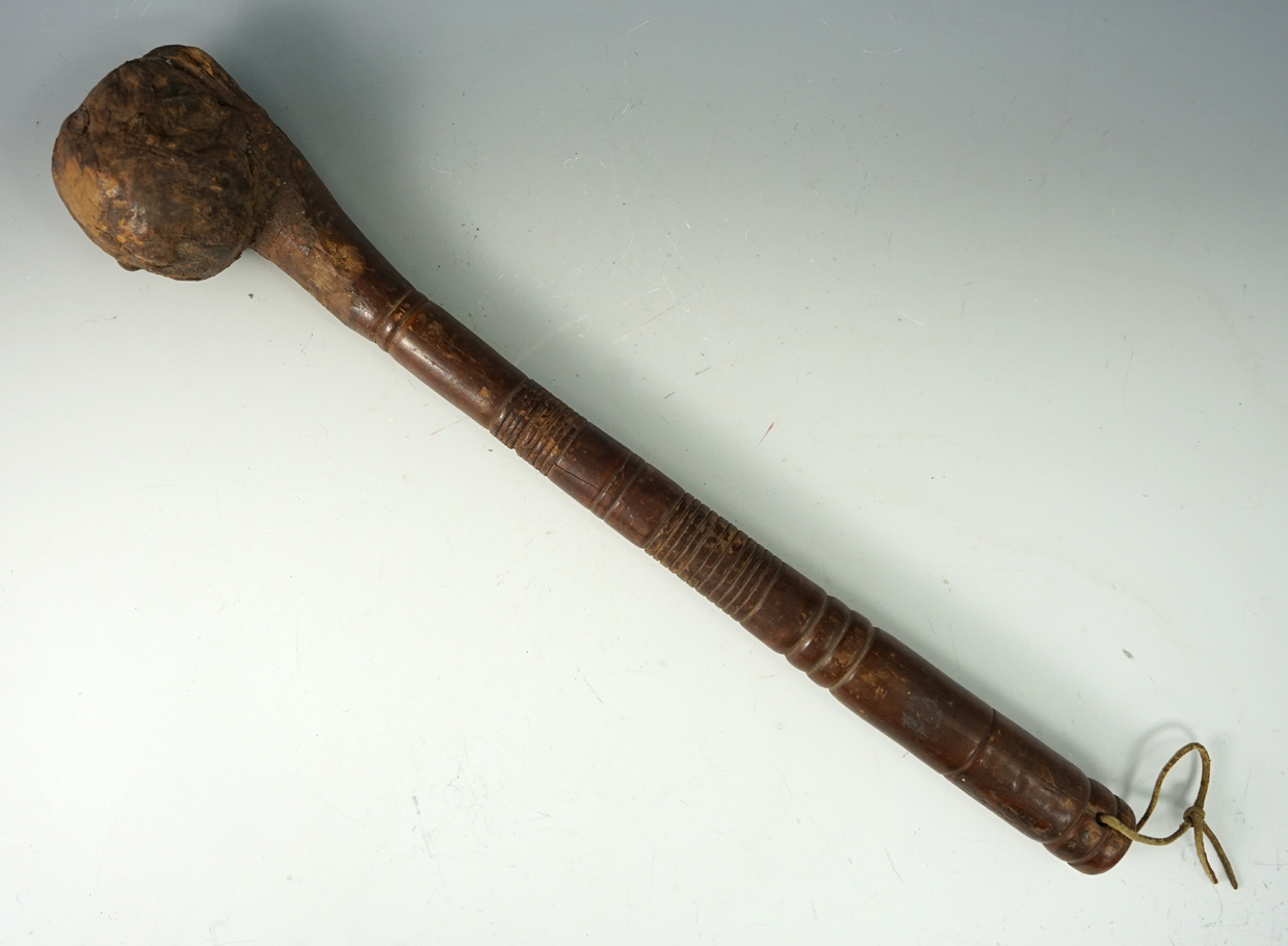 17" Long Burl wood club from New York. Exact age unknown.