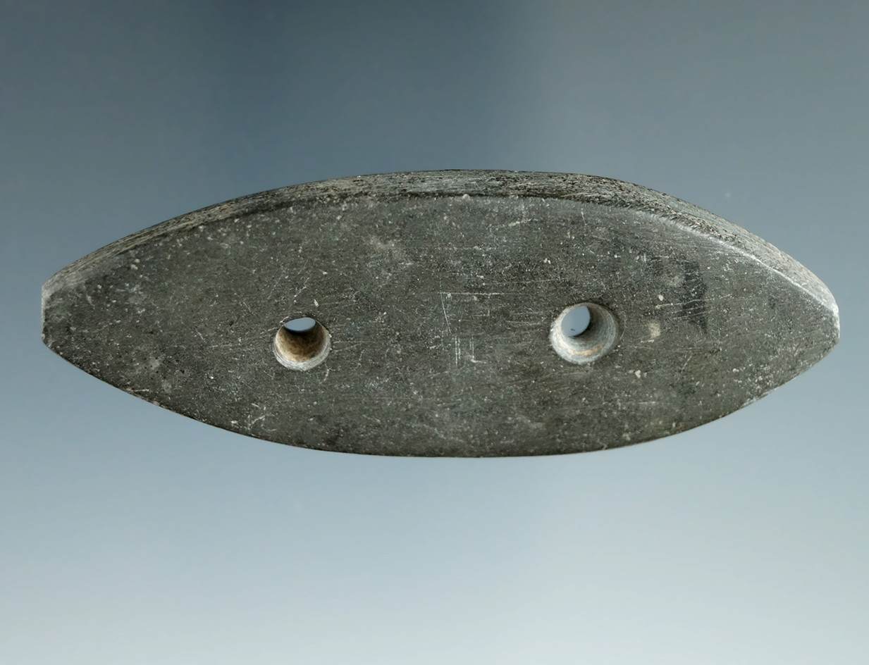 2 7/8" Miniature Mississippian Gorget made from Slate. Ex. Dick Murray Collection.