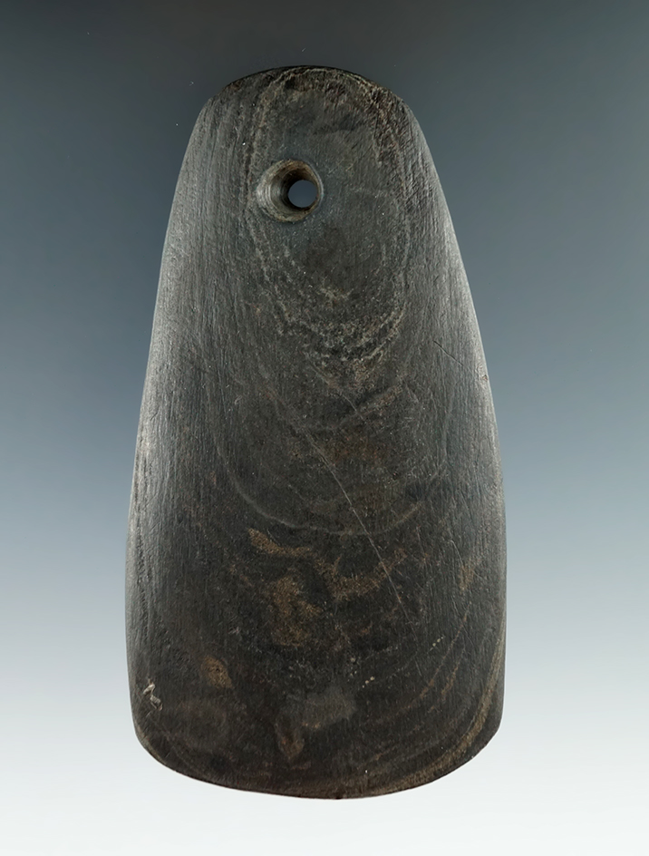 4" Trapezoidal Pendant - Adams Co., Ohio. Ex. Gilbert Dilley, Jack Hooks. Pictured in Who's Who #1.