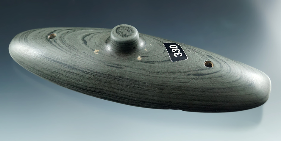 4 3/4" Spineback Gorget - heavily cleaned - found in Allen Co., Ohio. Comes with a Davis COA.