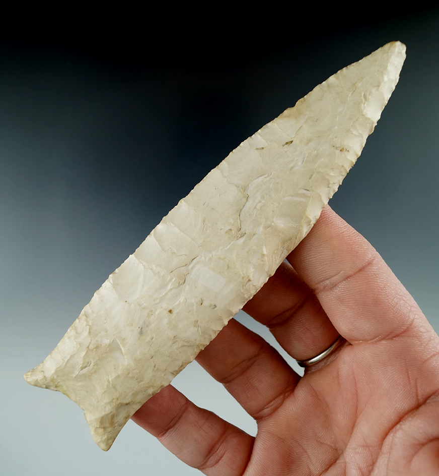 4 7/8" Dalton found in Macon Co., Illinois with minor restoration to several blade nicks. 3 COAs.