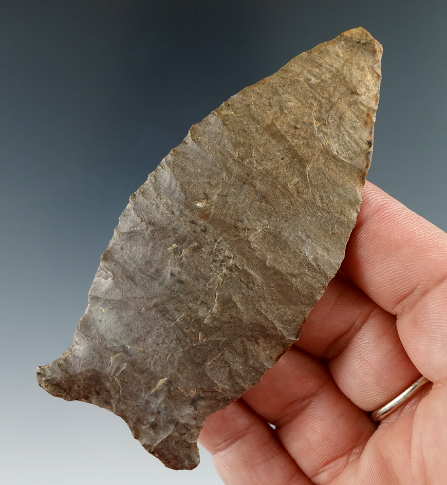 3 9/16" Greenbrier found in Hardin Co., Kentucky made from native Dover chert. Ex. Tom Davis.