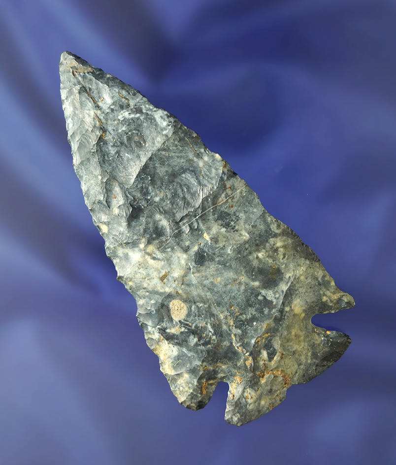 3 9/16" Notched Base Dovetail found in Fairfield Co., Ohio. Partain and Bennett COA's.