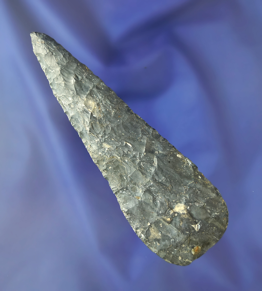 4 7/16" Archaic Cobbs Bevel  that is exceptionally well flaked from Coshocton Flint - Ohio.
