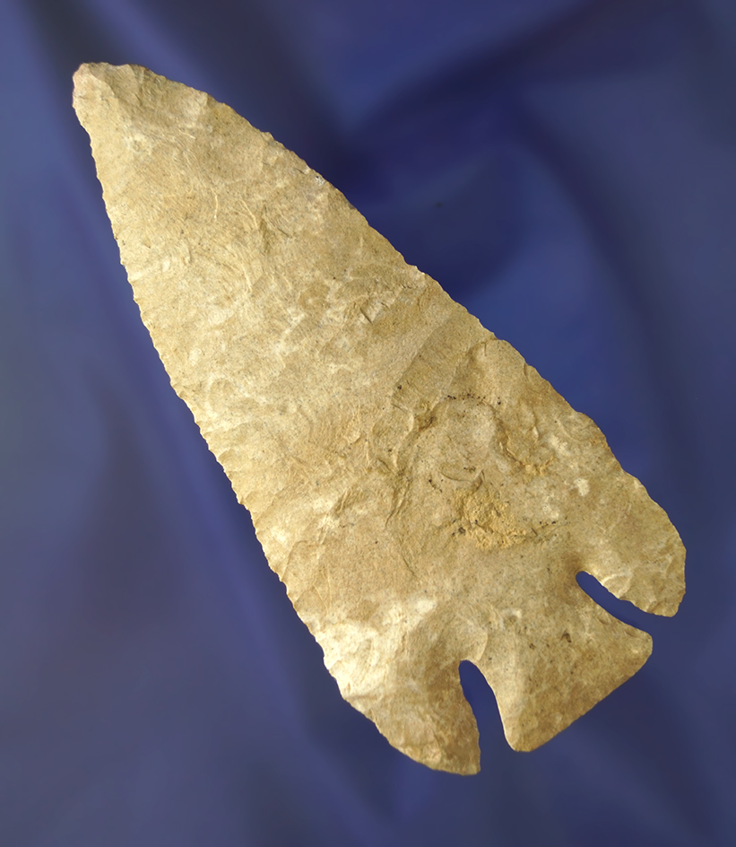 Nice 4 1/2" Lost Lake with a restored ear found in Meade County Kentucky. Dickey COA.