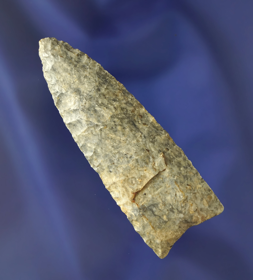 3" Fluted Coshocton Chert Paleo Clovis found in Ohio.  Ex. Hovan.