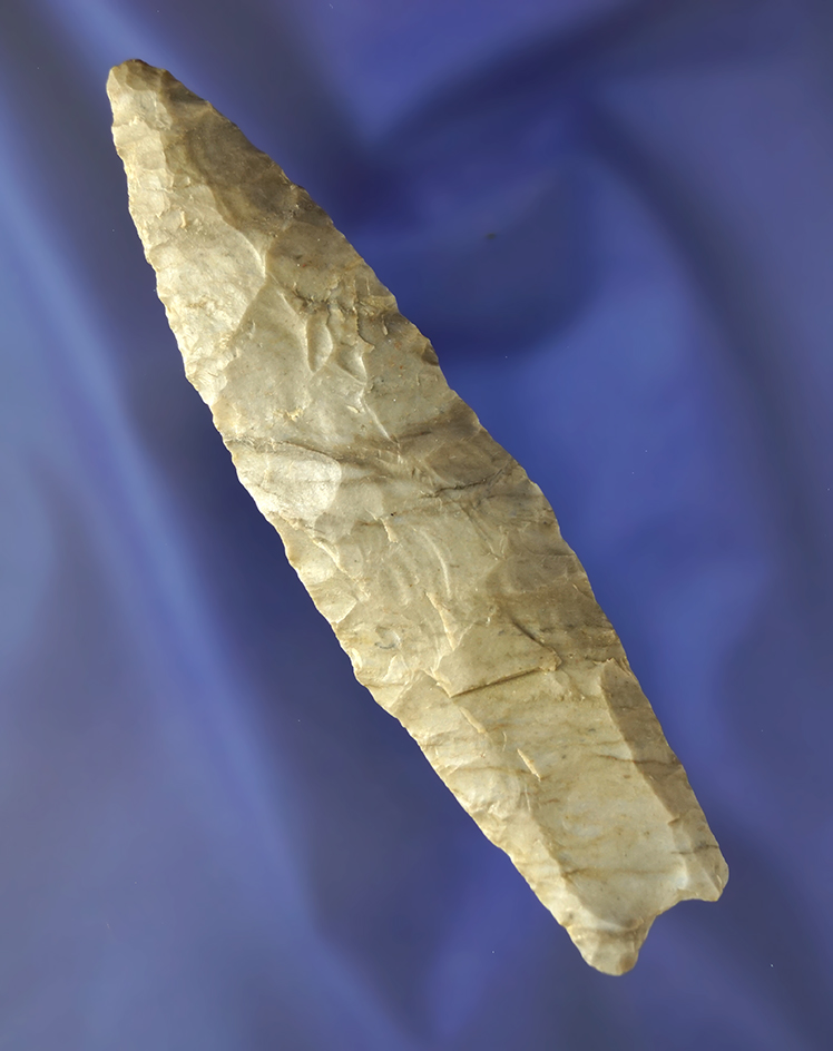 4 3/8" Paleo fluted Cumberland - Brown Co., Ohio - Coshocton Flint. Bennett COA.