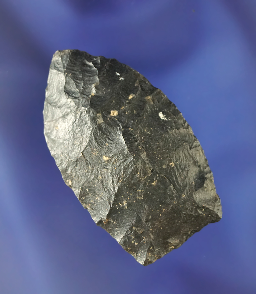 2" Unfluted Paleo Clovis found in Ohio made from Coshocton Flint.  Ex. Richard Shively.