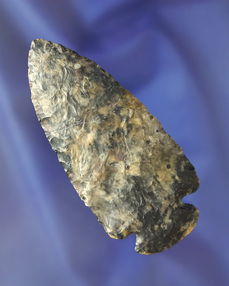 3 5/16" Dovetail made from beautifully mottled and nicely colored Coshocton Flint - Ohio.