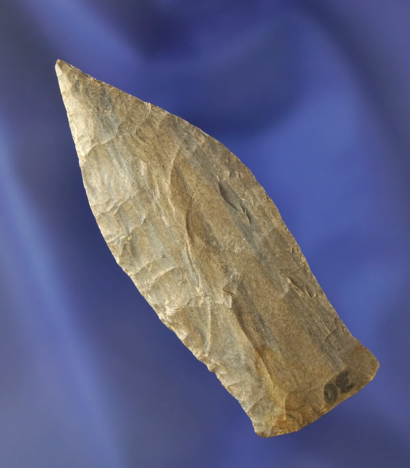 Classic style 3" Copena - beautifully banded Dover Flint found in 1975 near Kentucky Lake.