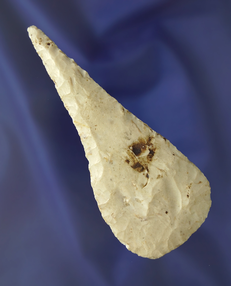 Thin and very well made 3 15/16" Archaic Cobbs Bevel  made from Flint Ridge Flint - Ohio.