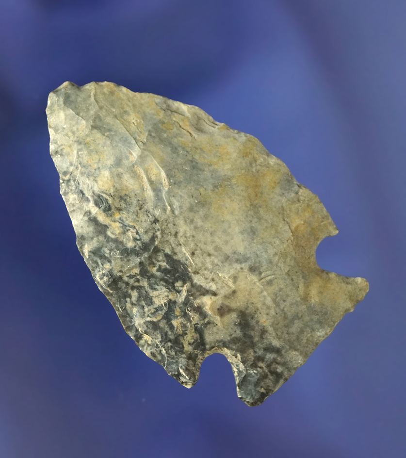 2 1/16" Intrusive Mound point found in Williams Co., Ohio. Ex. Snyder, Hooks collections.