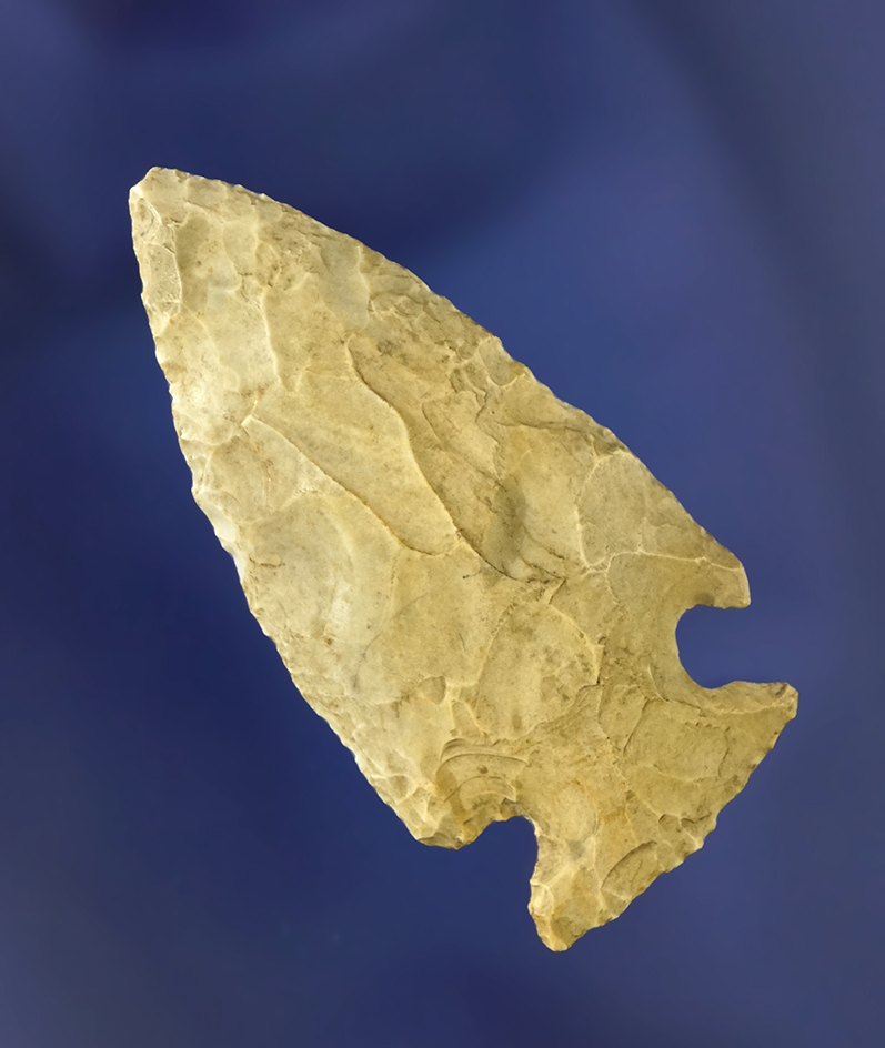 2 1/16" Intrusive Mound point found in Richland Co., Ohio. Ex. Don Beer, Hooks collections.