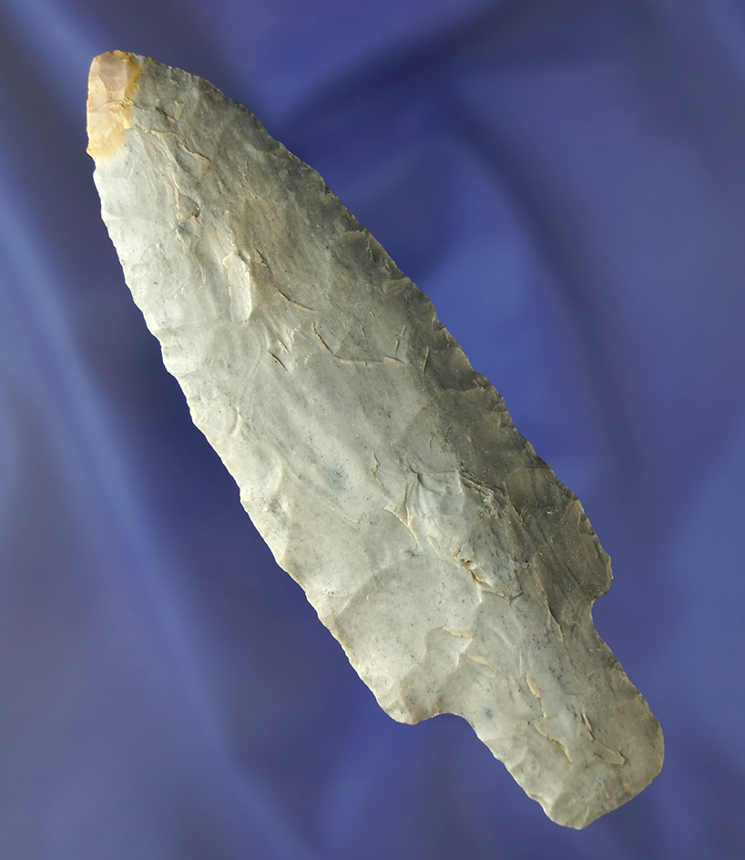 4 5/8" Adena made from nice quality Upper Mercer Flint found in Scioto Co., Ohio. Davis COA.