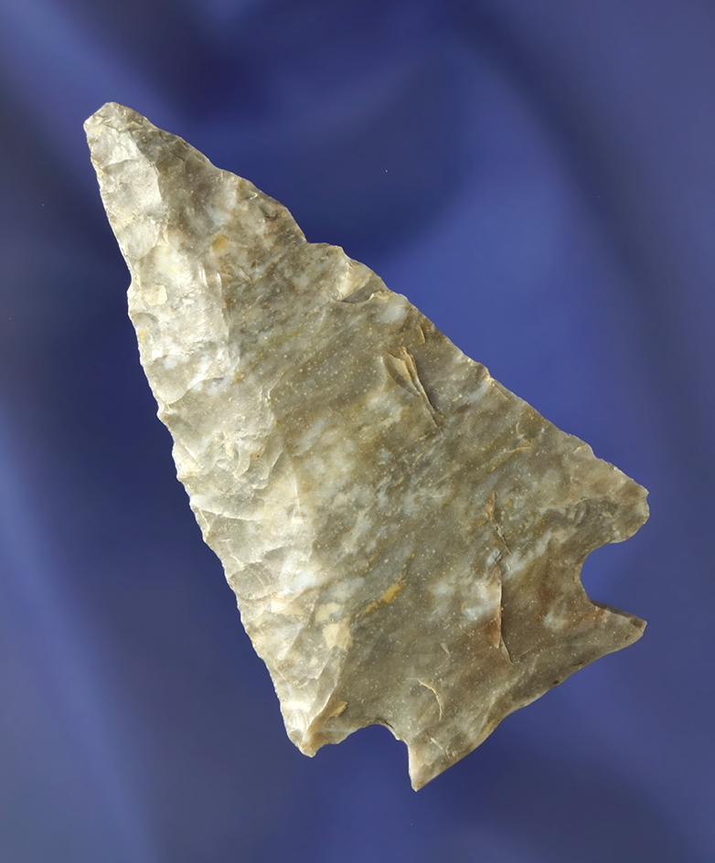 2 7/8" nicely beveled Decatur Fracture Base made from Upper Mercer Flint - Henry Co., Ohio.
