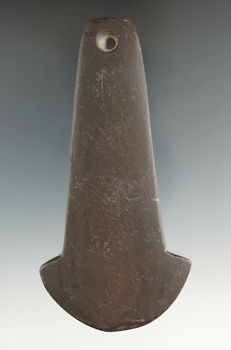 4 9/16" Anchor Pendant that is well made from red and black Banded Slate. Excellent mineral deposits