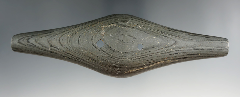 6" Adena Expanded Center Gorget found in Preble Co., Ohio. Ex. Paul Rankin, McVetta Bros. Collection