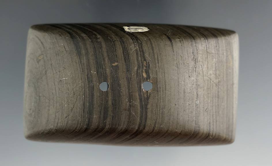 3 1/4" Adena Semi-Keeled Gorget found 2 3/4 miles East of East Townsend, Townsend Twp., Huron Co., O