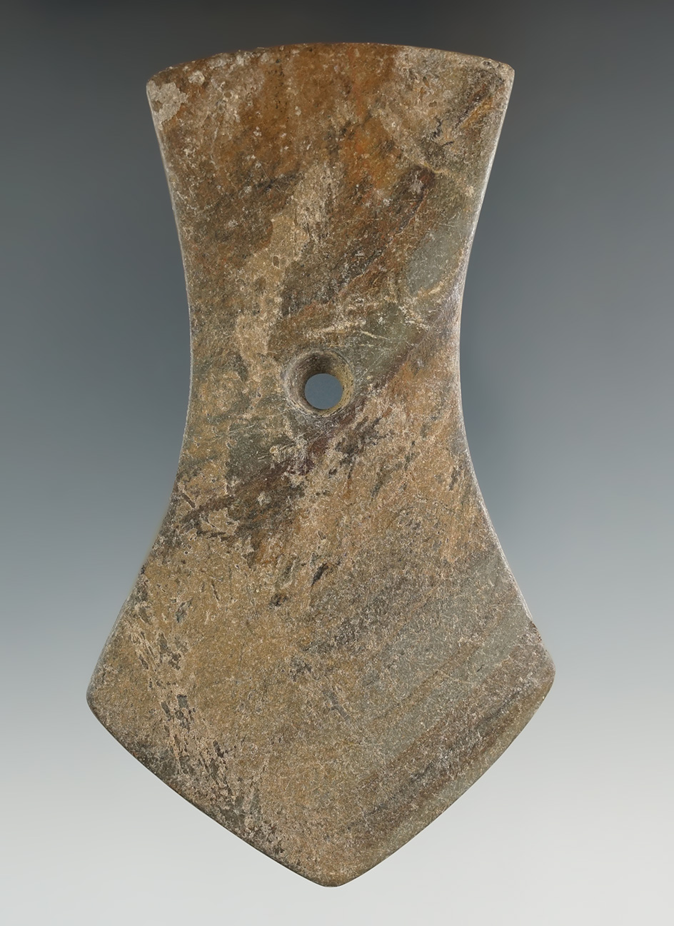 4 11/16" Hopewell Pentagonal Pendant found in Ottawa Co., Ohio. Comes with a Bennett COA.