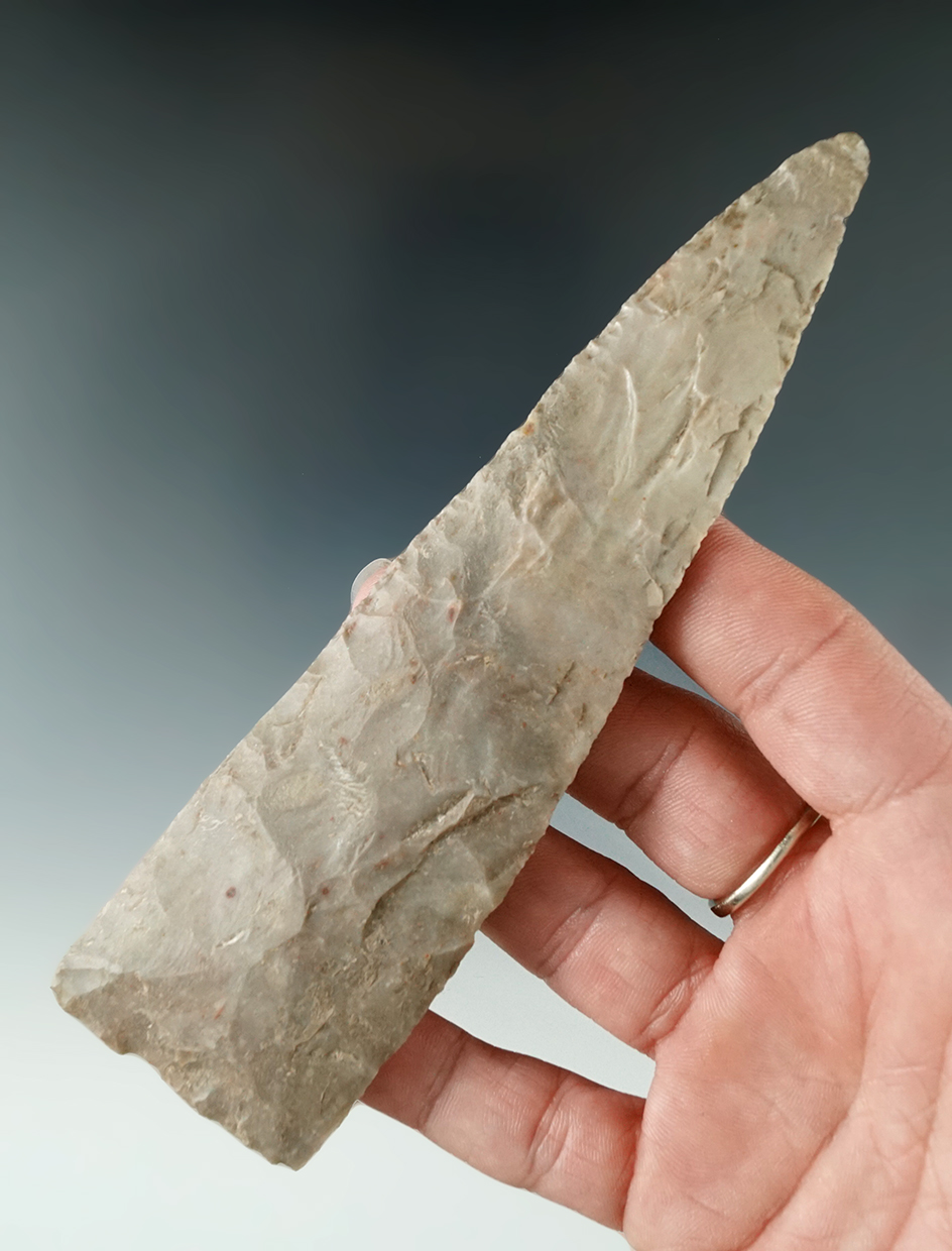 Large and nice! 5 1/2" Archaic Knife found in Williamson Co., Texas restored.  Rogers COA.
