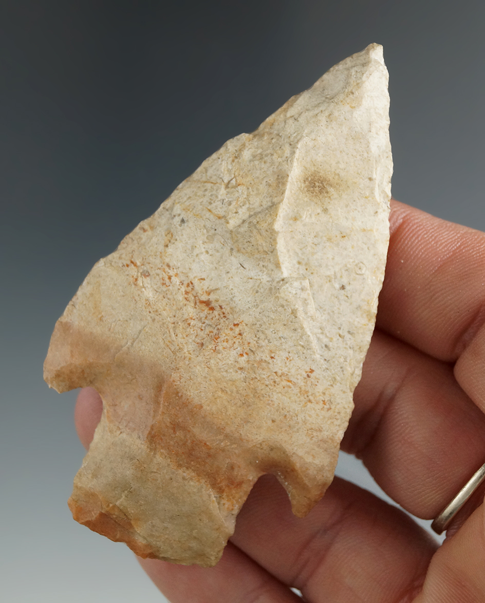 2 15/16" Kramer made from Burlington Chert, found in Indiana. Ex. Danny Cross. Rogers COA.