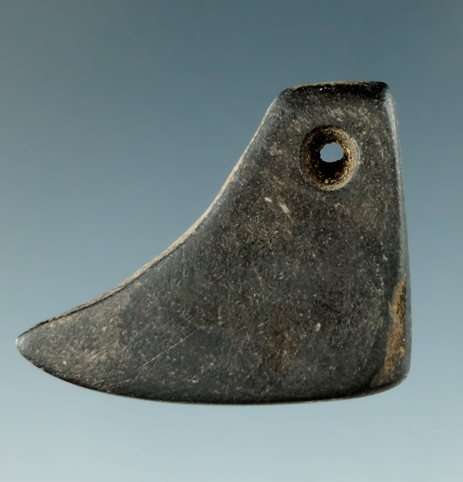 1 3/8" Fort ancient culture claw pendant made from slate. Comes with a Bennett COA.