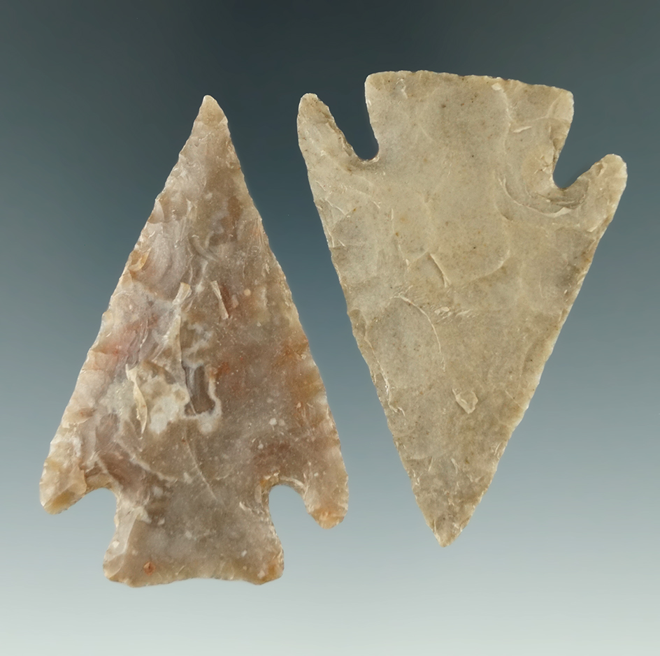 Pair of nicely made Castrovilles found in Texas, largest is 2 1/2".