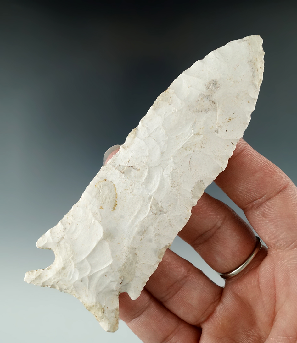 4 5/16" Burlington chert Stilwell found in St. Clair Co., Illinois. Comes with a Perino COA.