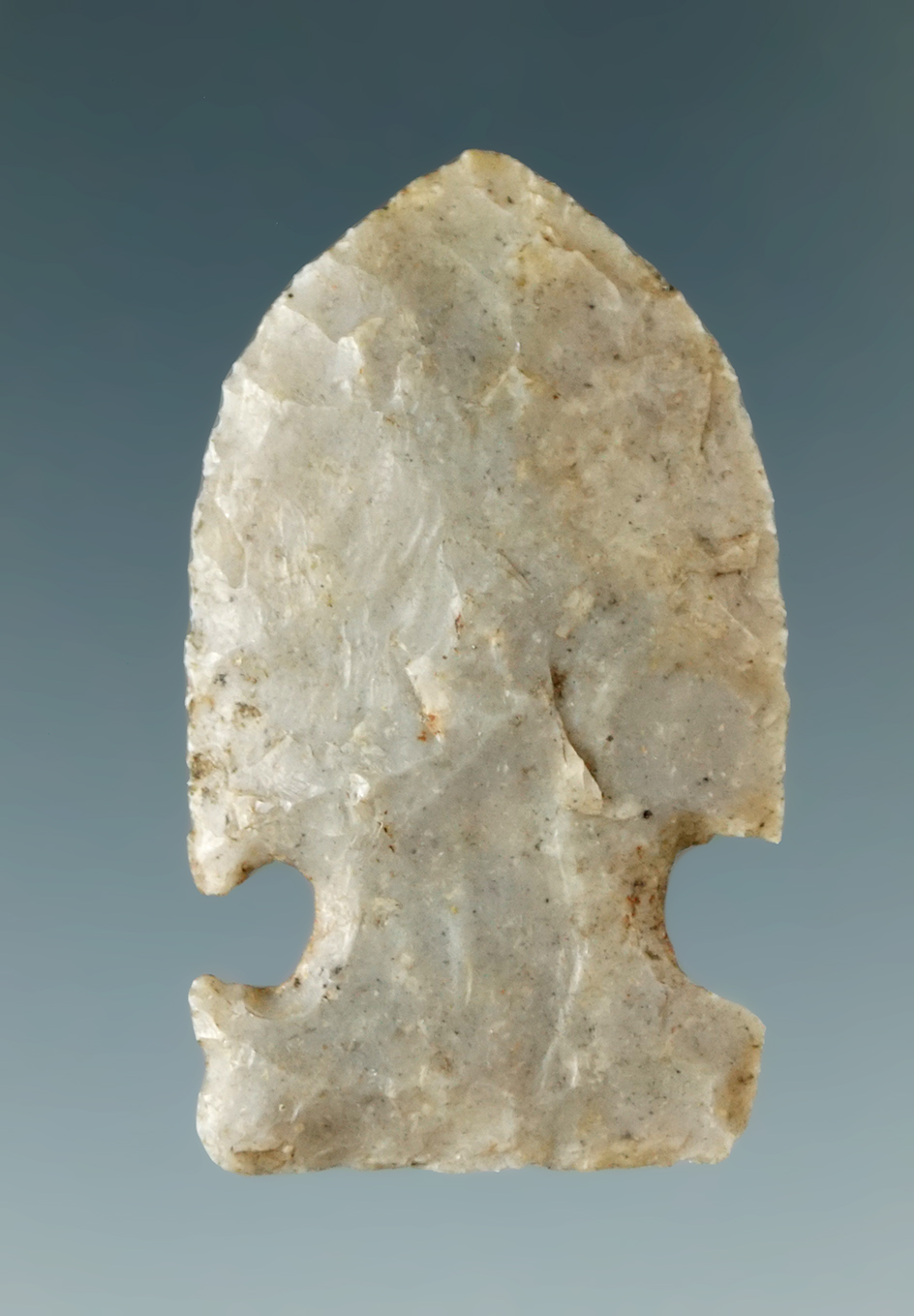 Nicely styled 1 7/16" Sidenotch point found by Tom Metcalfe in Harrison Co., Indiana.