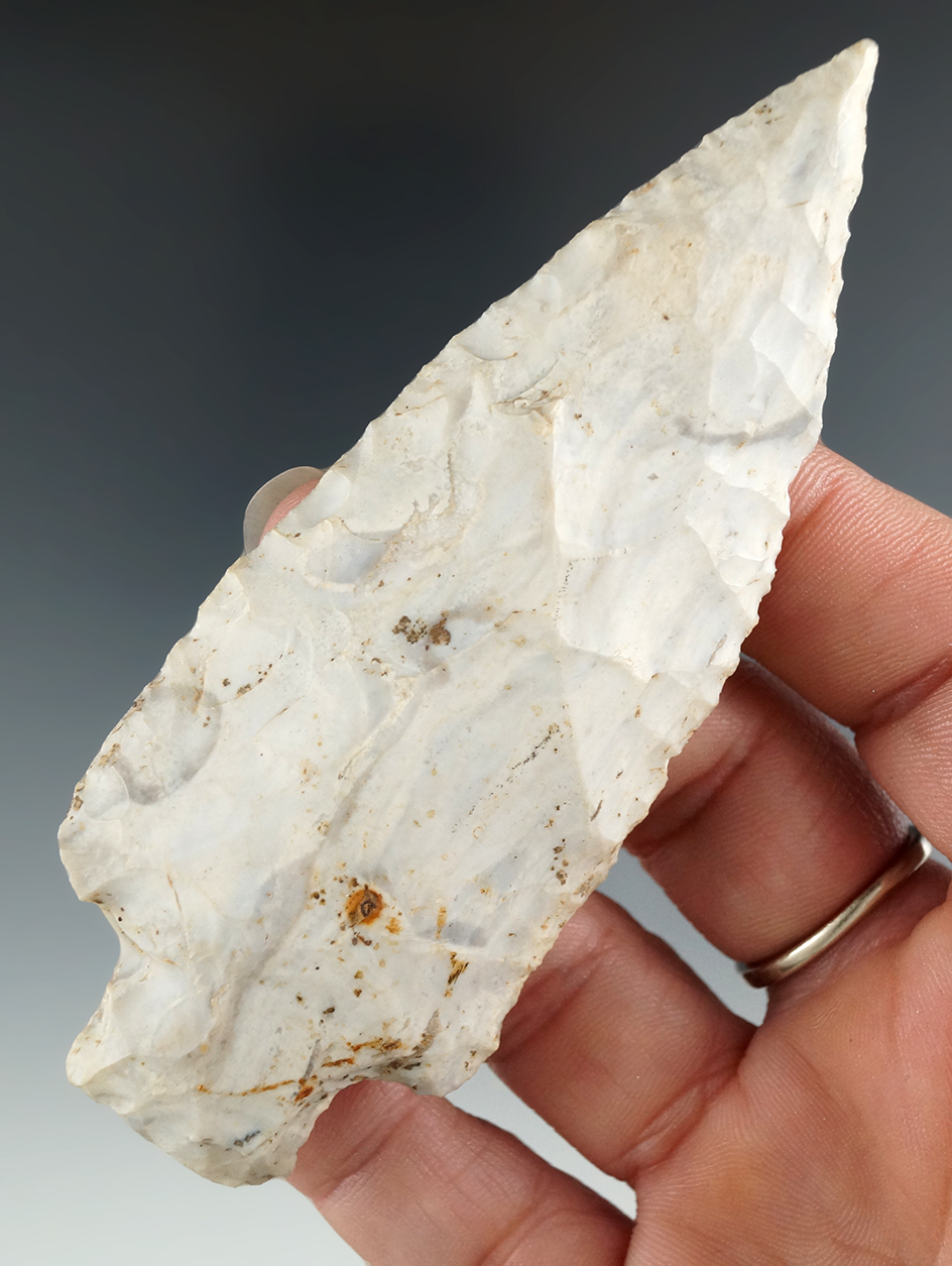 3 15/16" Kays Point found in Central Indiana. Ex. Danny Cross Collection.  Rogers COA.