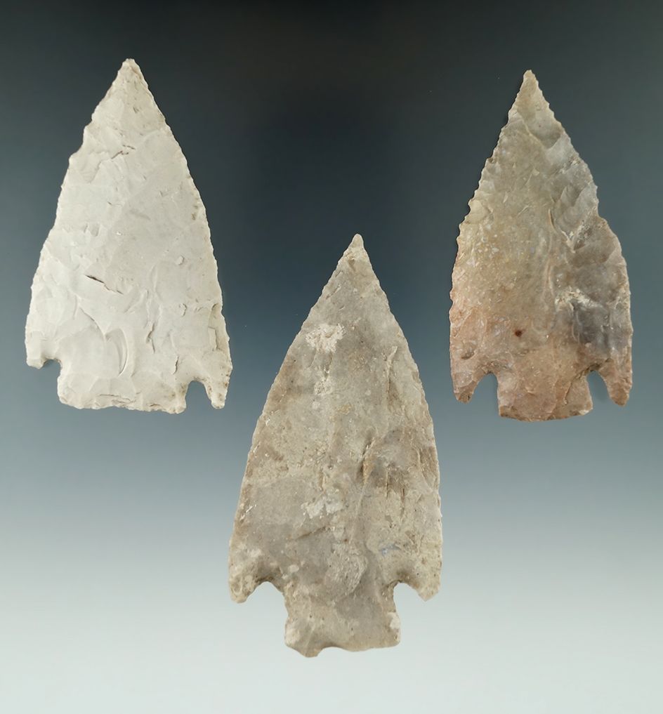 Set of three Castroville Knives in nice condition found in Texas. Largest is 3 3/8".