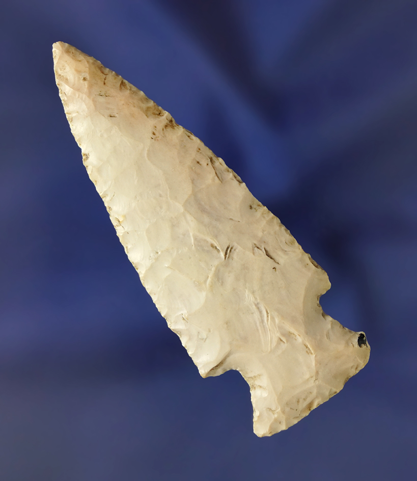 Thin and well made 2 13/16" Baker's Creek point found in Western Ohio made from Flint Ridge