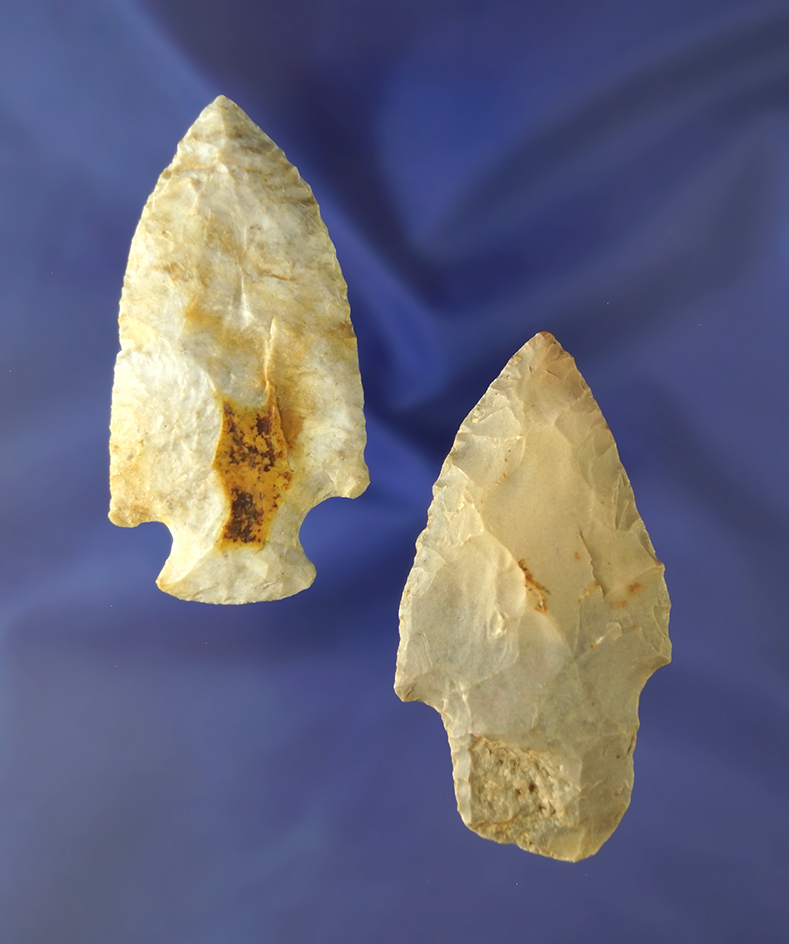 Adena and Corner Notch Points found in Huron Co., Ohio.  Largest is 2 5/8".