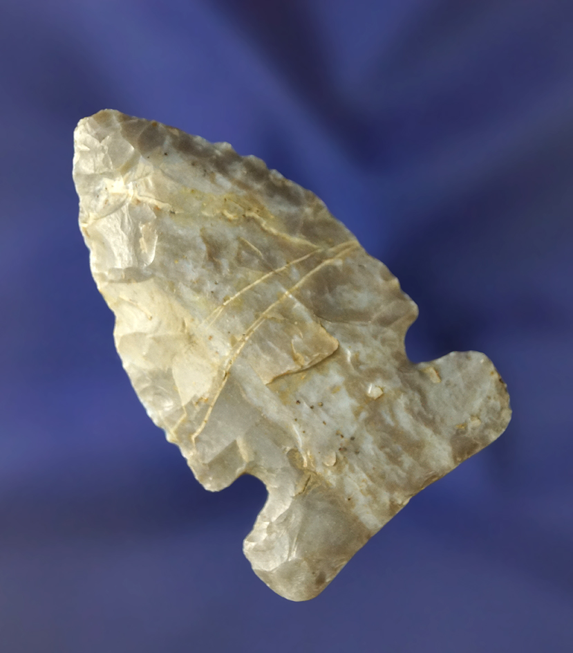 Classic style 2 1/4" Big Sandy point made from mottled Flint Ridge Flint found in Ohio.