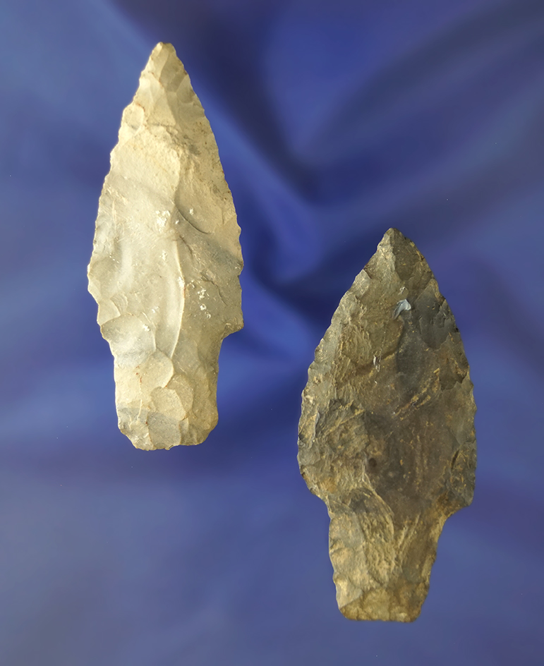 2 Paleo Stem Lances found in Huron Co., Ohio.  Largest is 2 3/8".