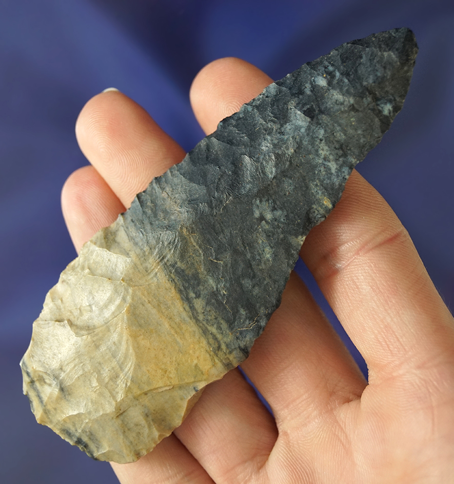 4" Archaic Knife made from two-tone Coshocton Flint.  Ex. Hovan.