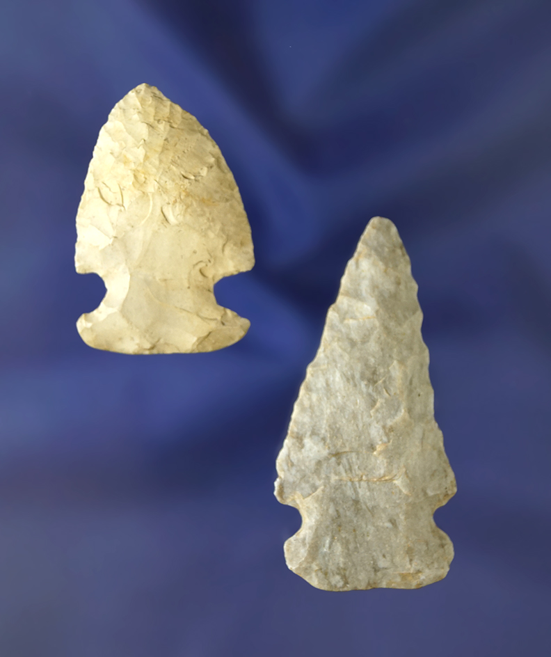 2 Miniature Dovetails found in Ashland Co., Ohio.  Largest is 2".  Ex. Hooks.