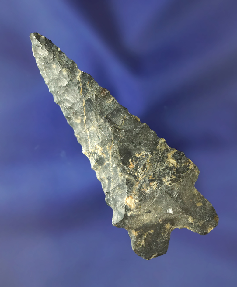 2 3/4" Upper Mercer Fint Bifurcated Base found in Knox Co., Ohio.  Ex. Doug Hooks.