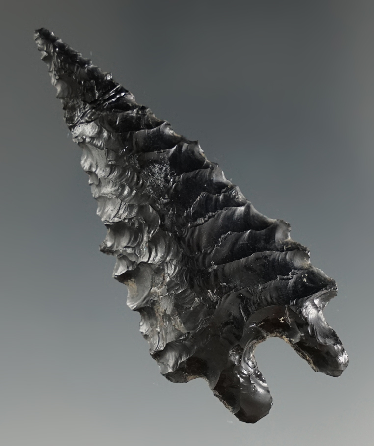 2 1/2" Pinto Basin that is incredibly well styled found in Oregon. Broken and glued near the tip