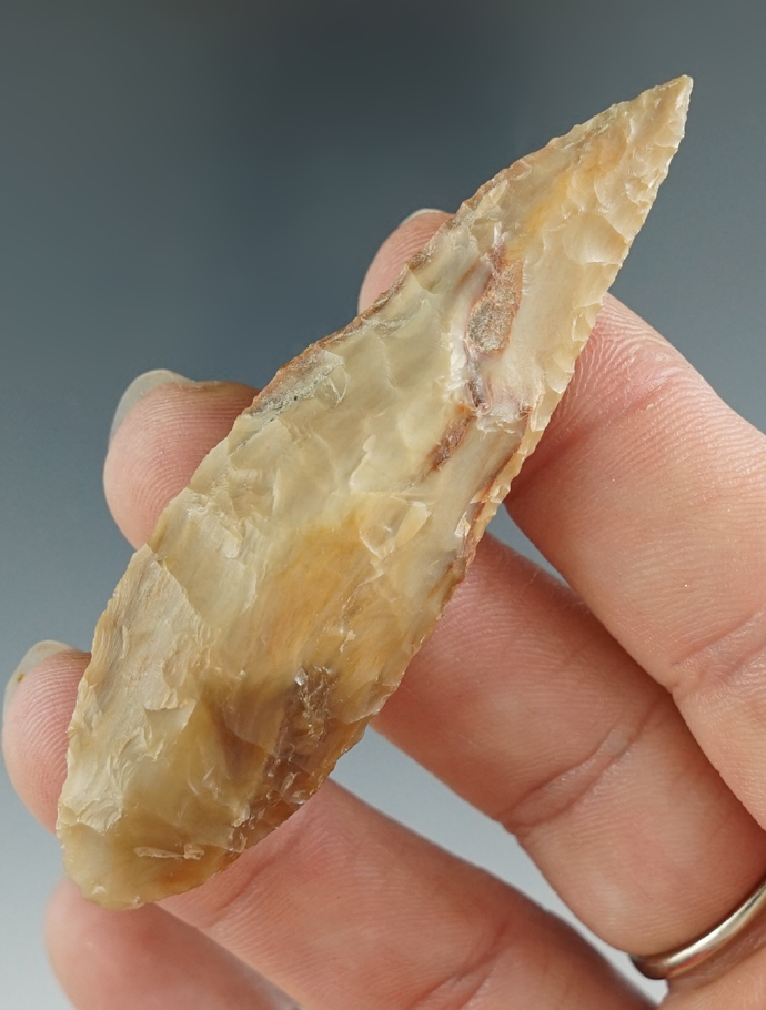 Beautiful material on this 2 13/16" Cascade made from Agatized Wood. Found by Norma Berg. COA