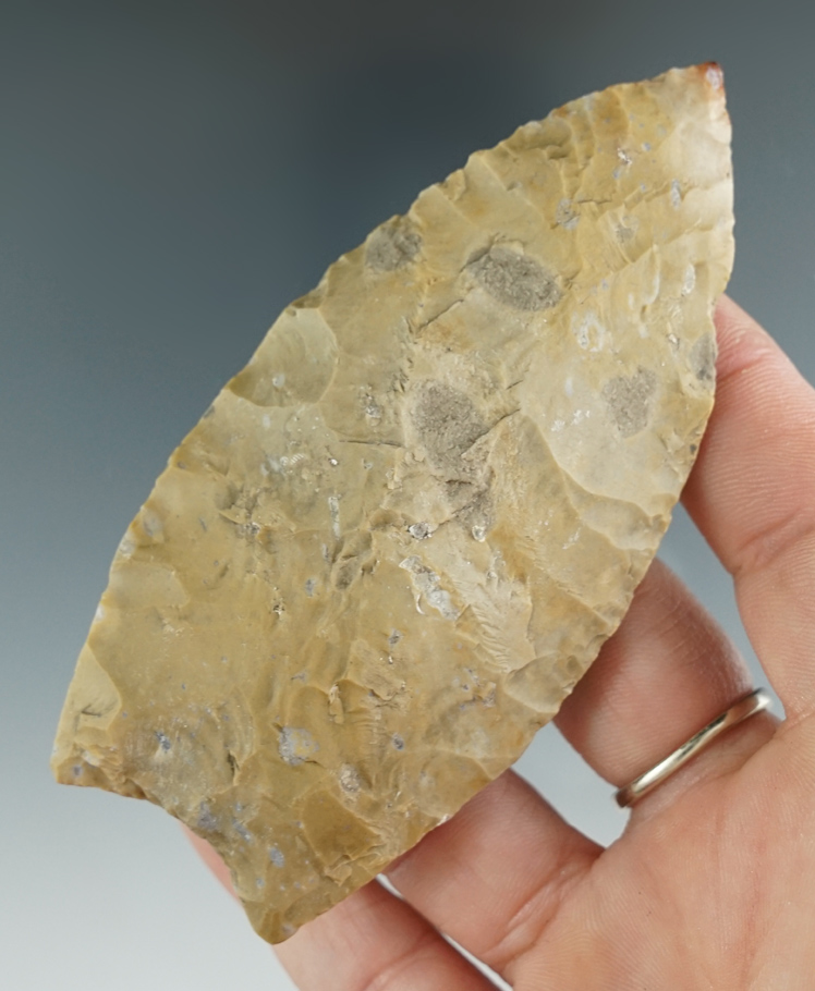 3 7/8" Angostura Broad Base found in Bell Co., Texas. Ex. Eric Woods Collection.