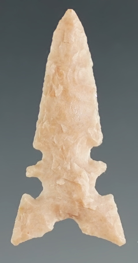 1 1/4" well styled and nicely flaked Toyah point found in Texas.