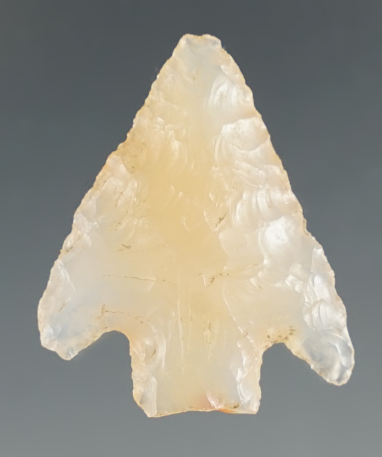 1 1/8" Gatecliff made from semi-translucent Agate, found in Washington.  Bennett COA.