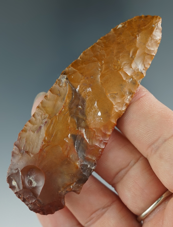 3 3/16" multi-colored Jasper Knife with a couple fire pops found in Washington.