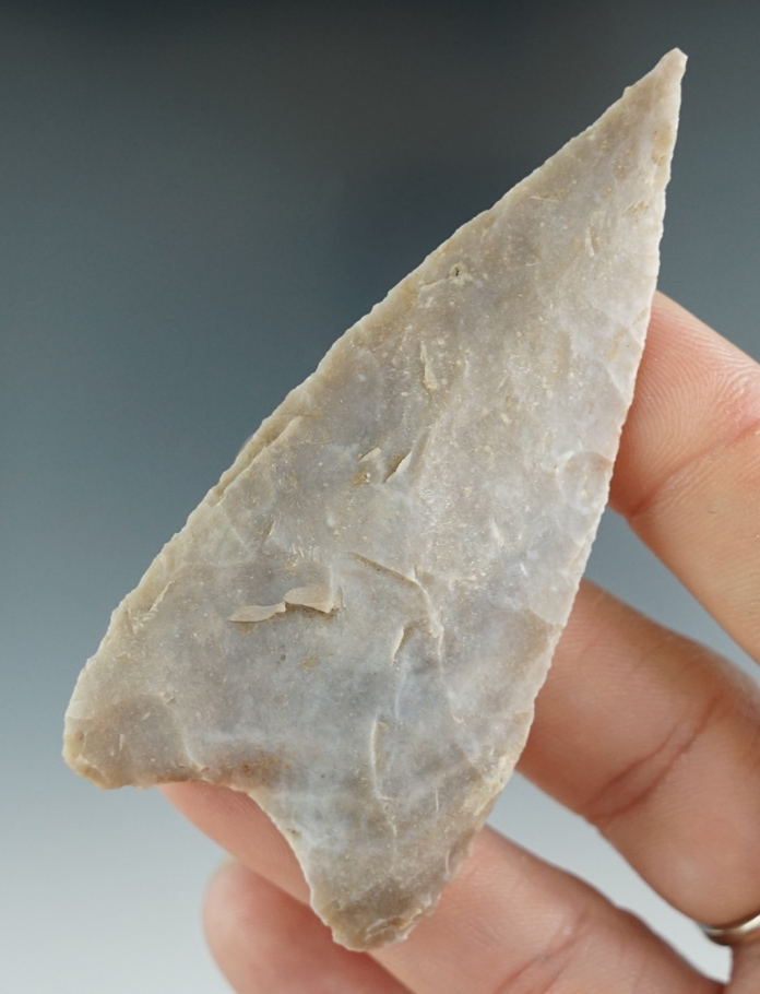 3" Kinney Knife made from light gray chert, found in Bandera Co., Texas. Comes with a Rogers COA.